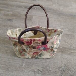 Vintage Laura Ashley Floral Tote Bag | Cottagecore Canvas Handbag
